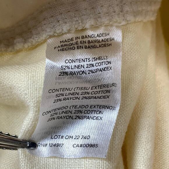 Onia Cream Linen Cotton High Rise Drawstring Shorts Size S - Picture 6 of 7